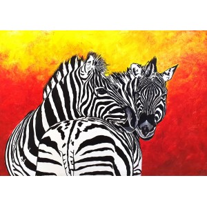 Aisha Mahmood, 36 x 48 Inch, Acrylic on Canvas, Animals Paintings, AC-AIMD-033